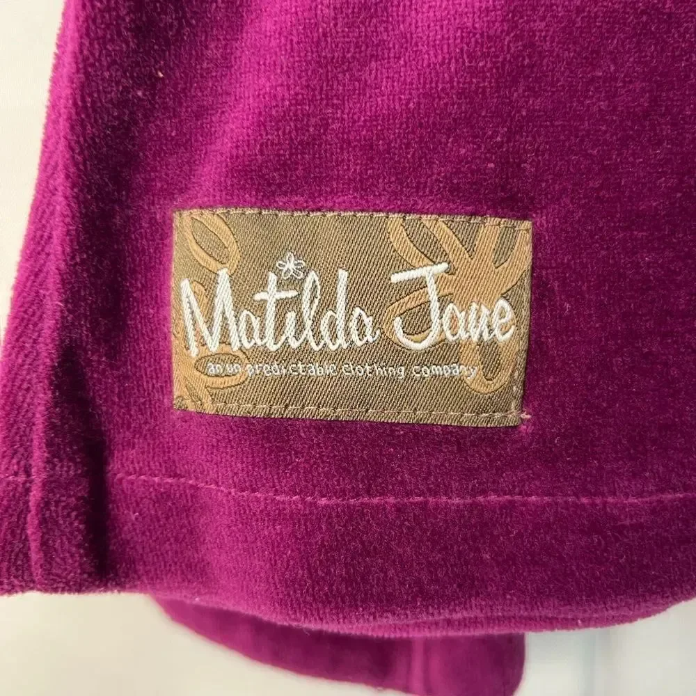 Matilda Jane Joslyn Purple velour jacket size 6